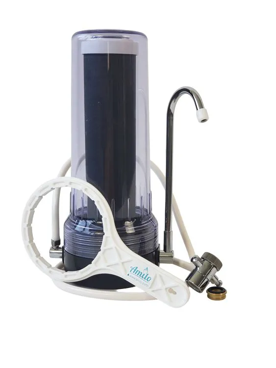 Filtre sur-&eacute;vier avec robinet col-de-cygne